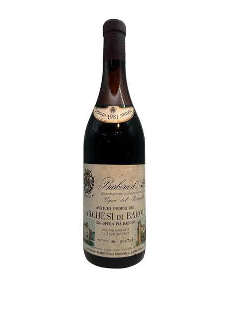 Barbera d'Alba Marchesi di Barolo Jahrgang 1981 Rotwein