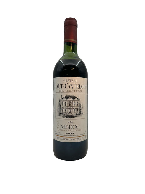 Flaska Médoc Chateau Haut-Canteloup rött vin 1982