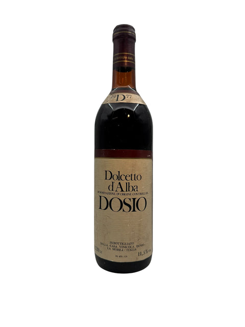 Flaska Dolcetto d'Alba Dosio rött vin från 1977