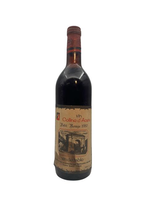 Bottle of Petit Rouge Grosjean 1980 red wine from Italy