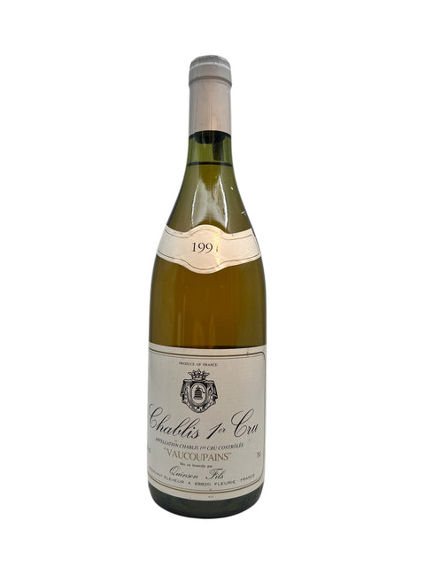Bottle of Chablis Vaucopains Quinson Fils 1999 white wine