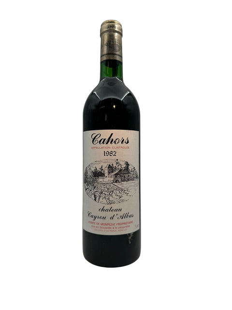 Bottle of Cahors Chateau Cayrou vintage 1982 red wine