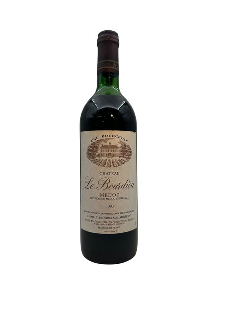 Bottle of Médoc Chateau Le Bourdieu 1983 red wine