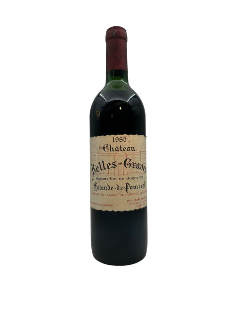 Bottle of Belles-Graves Château 1985 red wine