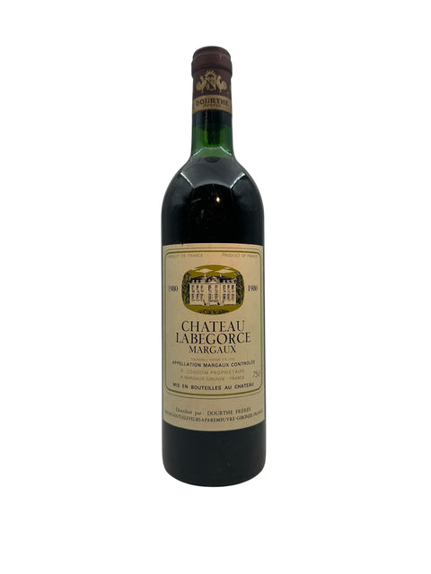 Flaske af rødvin Chateau Labegorce Margaux 1980