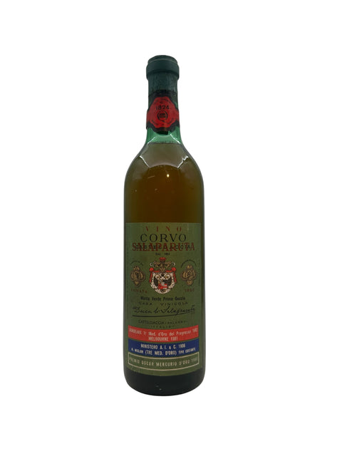 Flaske af Vino Corvo Duca di Salaparuta 1984