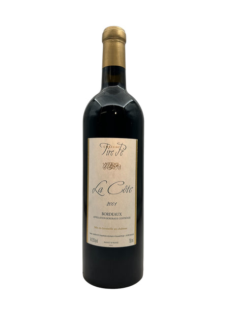 Bouteille de vin rouge de Bordeaux La Côte Château Vire Pé 2001