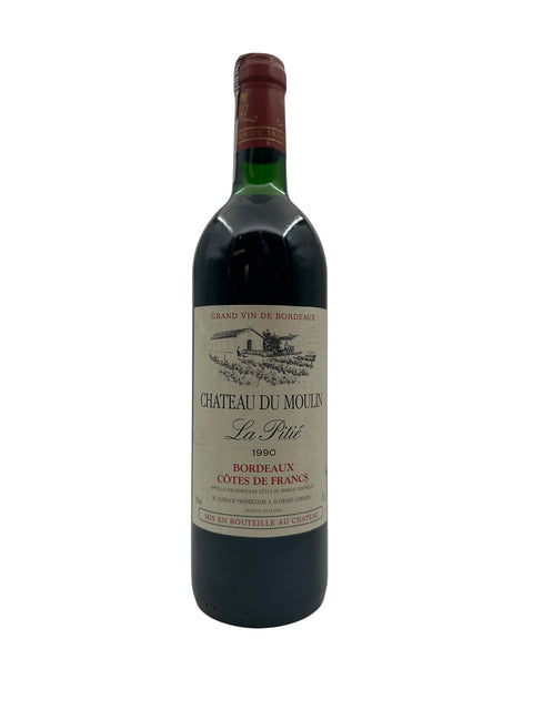 Flaske af La Pitié Château du Moulin 1990 rødvin