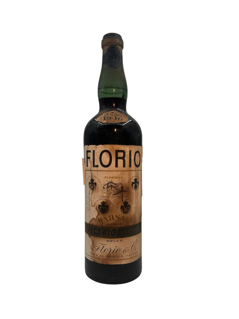 Flaske af Marsala Florio dessertvin fra 1936