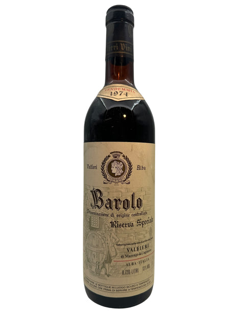 Barolo Valfieri 1974 vinflaske