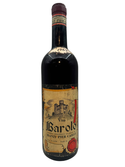 Barolo rødvin flaske fra Manzi Pier Carlo 1965