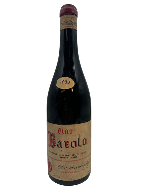 Bottle of Barolo Oberto Severino 1958 red wine
