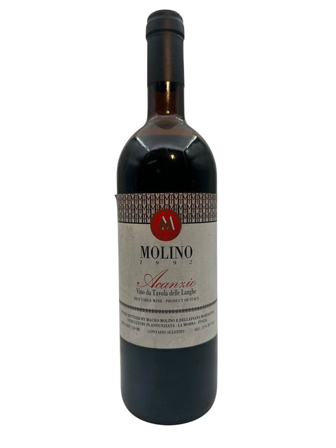 Flaske af Acanthos Molino 1992 rødvin fra Italien