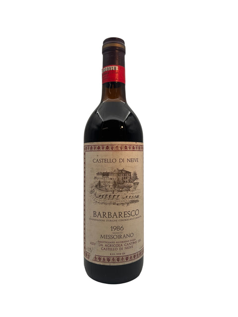Flaske af Barbaresco Castello di Neive 1986 rødvin