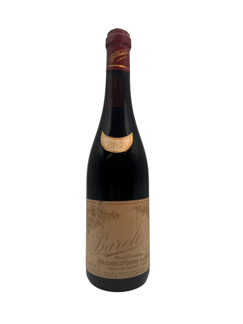 Barolo Mascarello 1965 red wine bottle