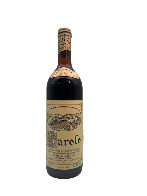 Bottle of Barolo Fratelli Adriano 1976 red wine