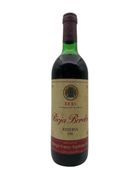 Rioja Bordón 1981 Reserva