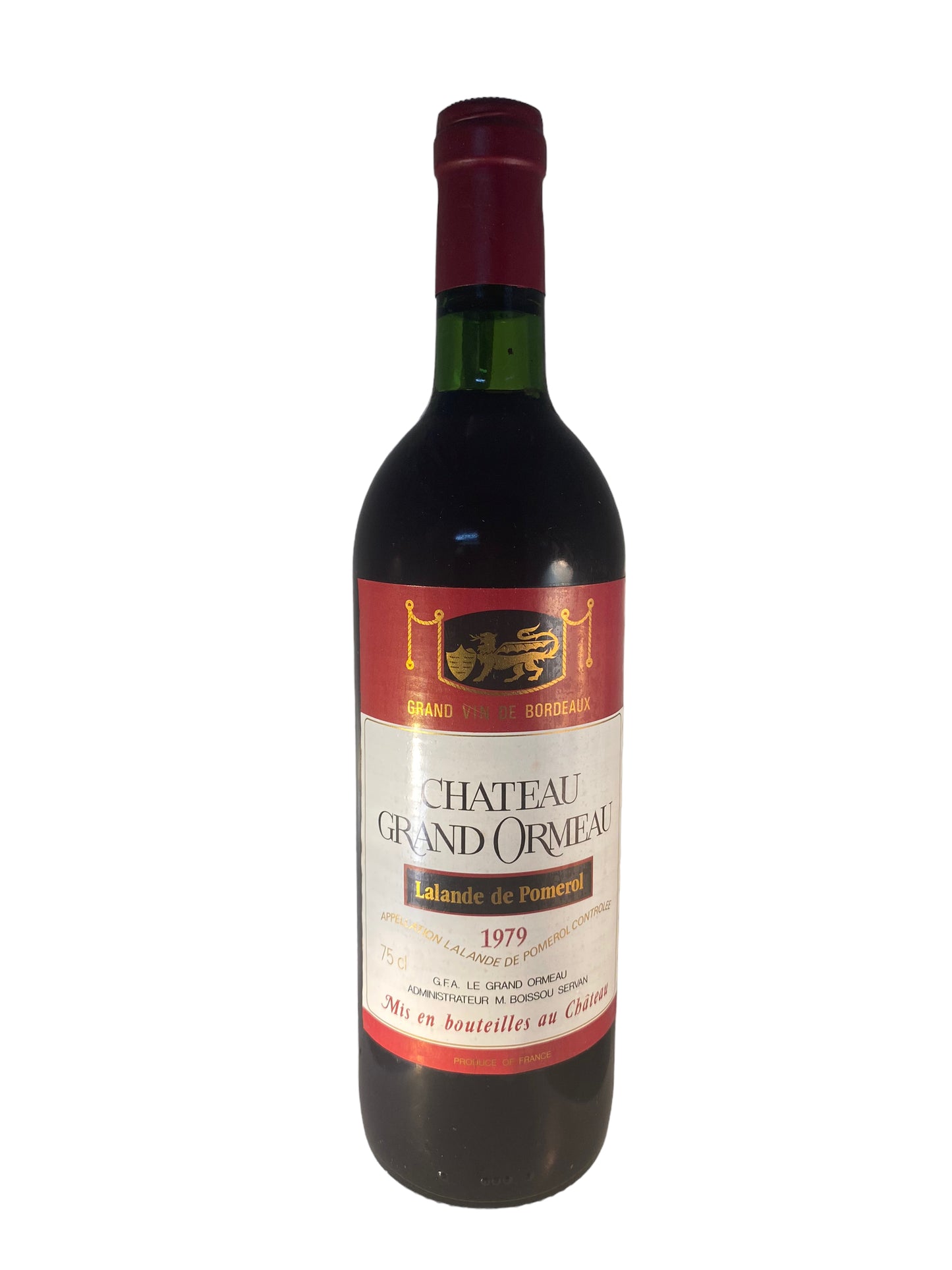 Lalande de Pomerol 1979 Chateau Grand Ormeau Bottles With History