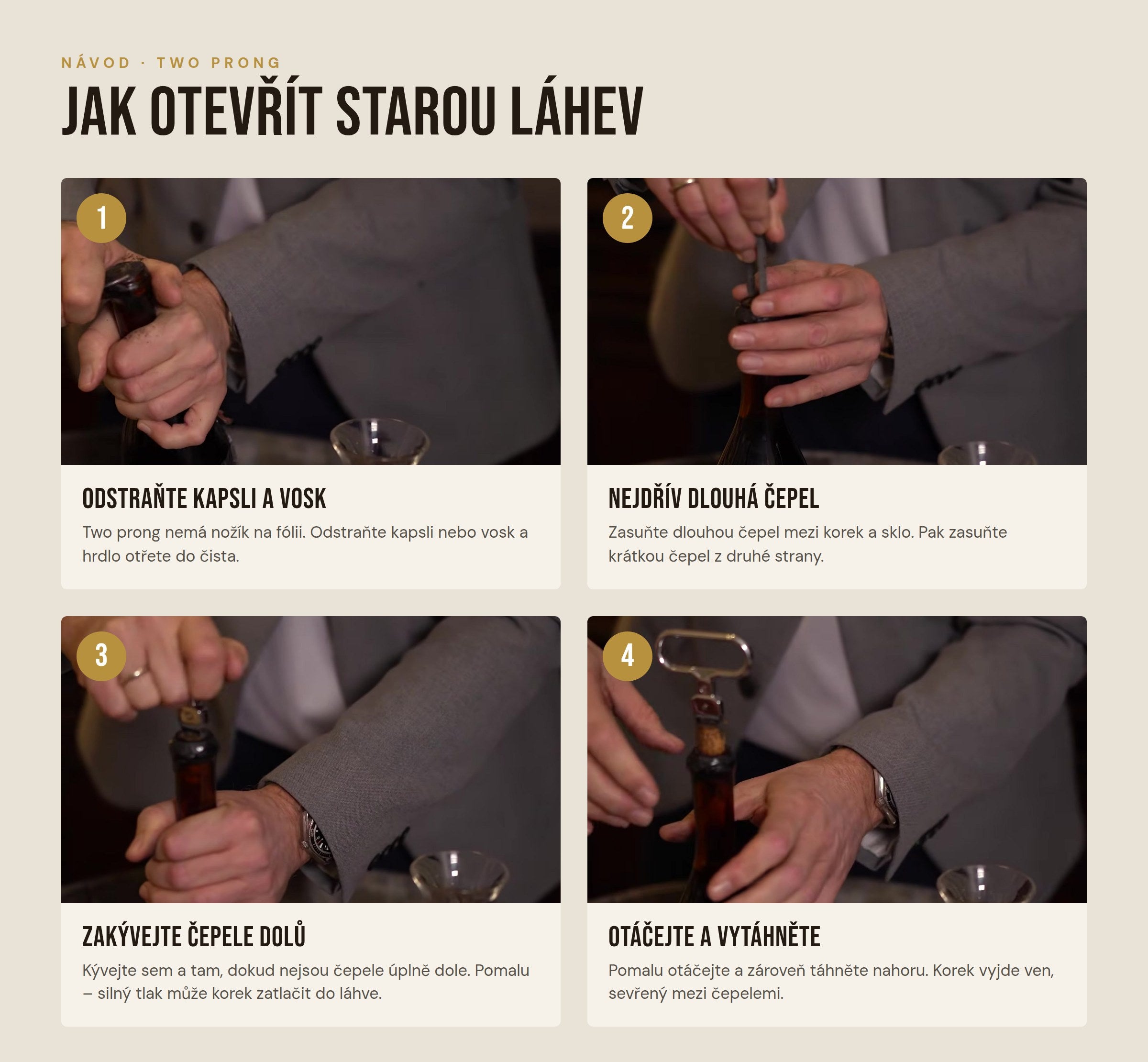 Jak otevřít starou láhev pomocí two prong ve čtyřech krocích